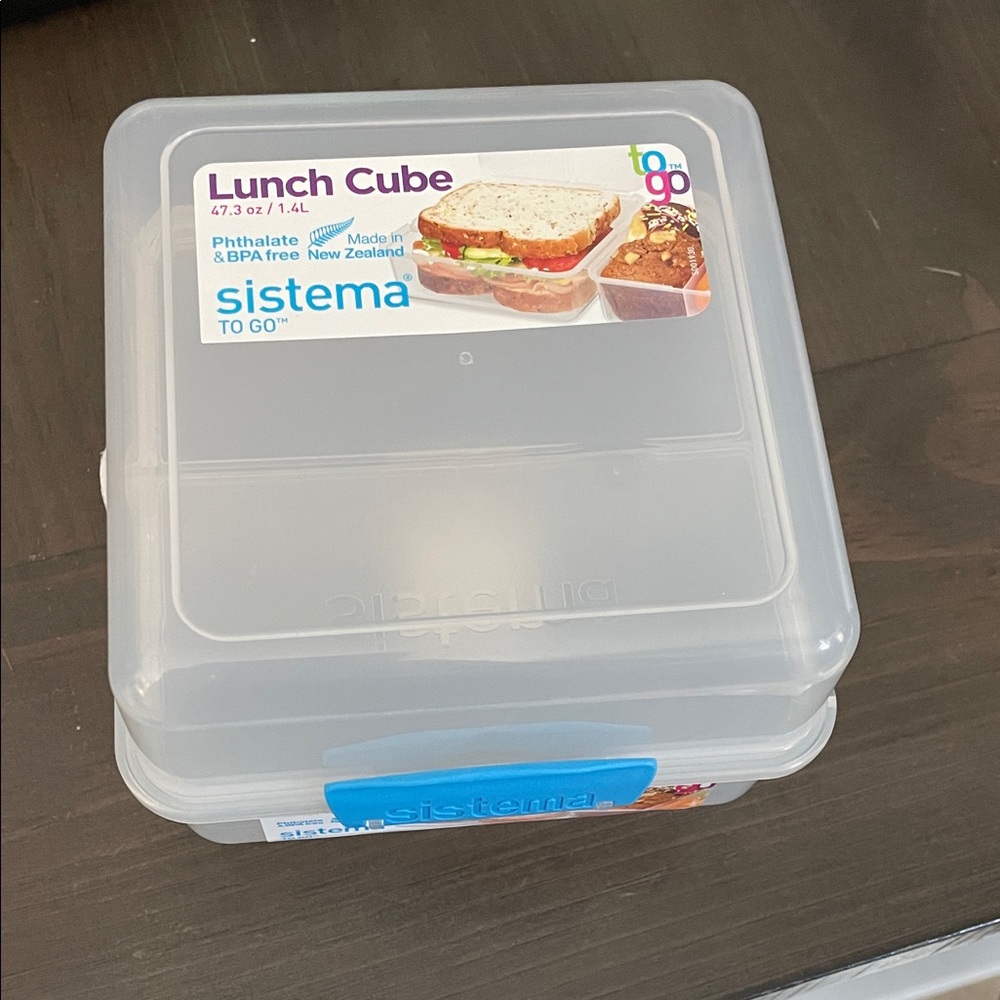 stem Sistema Lunch Cube - Clear and Blue